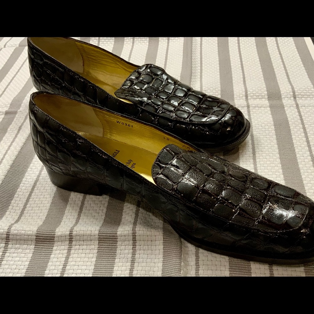 Bruno Magli faux croc loafers